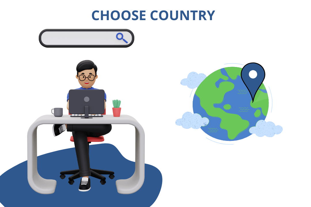 Choose country for esim