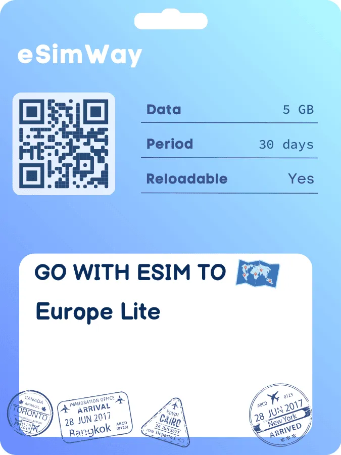 Buy eSIM 5GB 30 Days Europe Lite